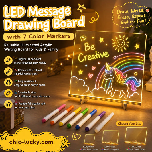 ⏳LAST DAY SALE ONLY$29.99!🔥✨ LED Note Board 🎨Includes 7 colour pens, bright display & reusable – Perfect for messages, reminders & creative fun 🖍️