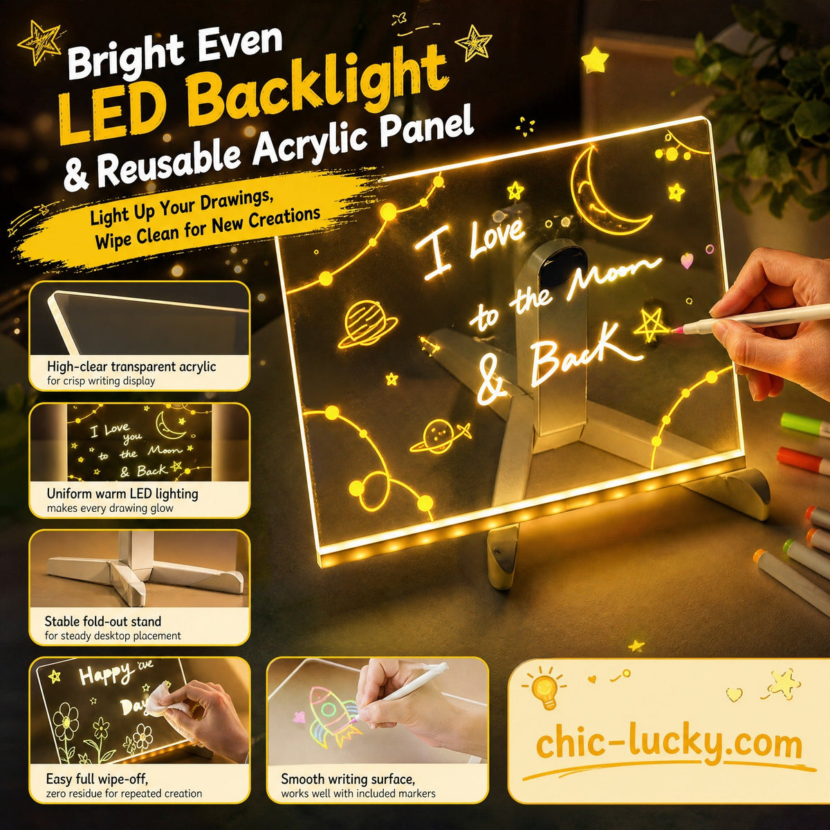 ⏳LAST DAY SALE ONLY$29.99!🔥✨ LED Note Board 🎨Includes 7 colour pens, bright display & reusable – Perfect for messages, reminders & creative fun 🖍️
