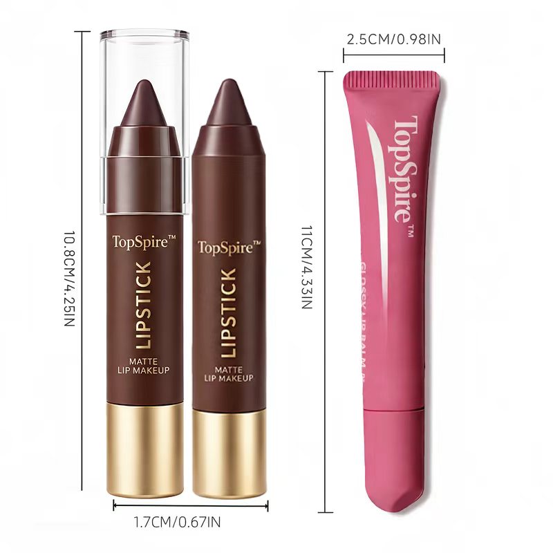 TopSpire™ Fit Colors Matte Lipliner and Moisturizing Lip Oil Cosmetic Set