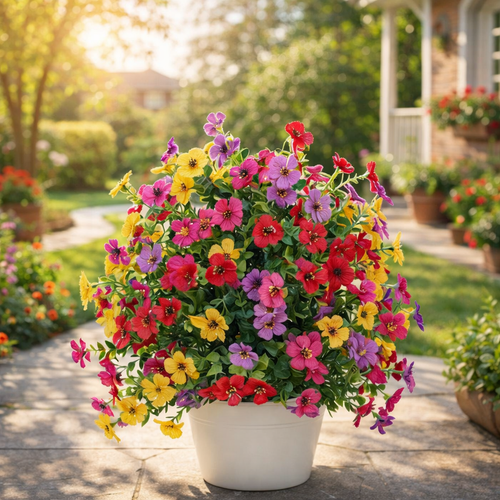 Artificial Violet for Outdoor Indoor Garden Home Decoration