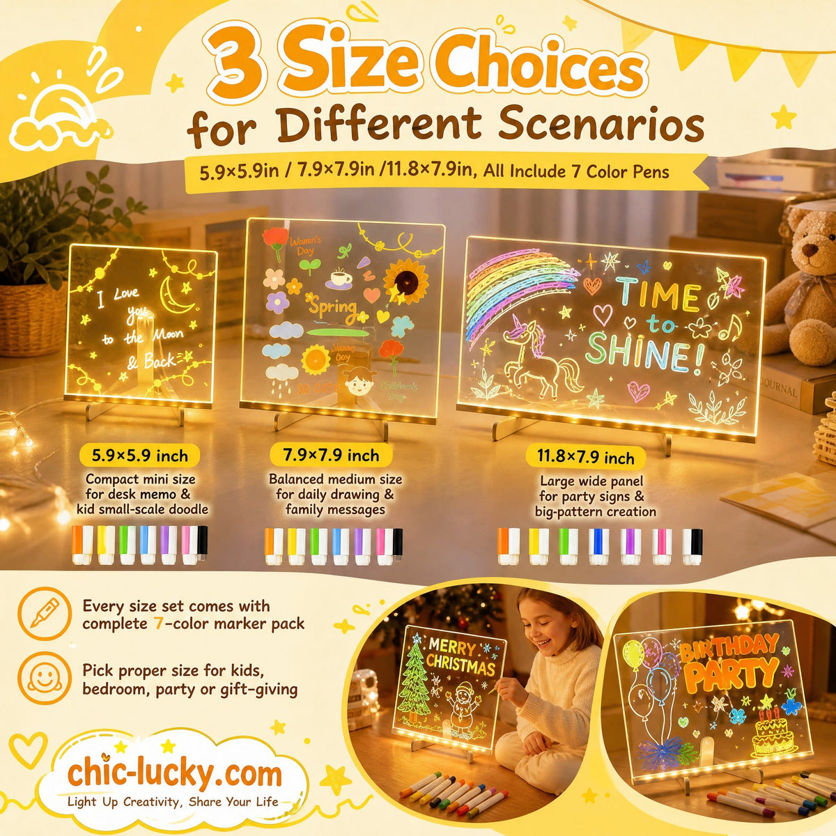 ⏳LAST DAY SALE ONLY$29.99!🔥✨ LED Note Board 🎨Includes 7 colour pens, bright display & reusable – Perfect for messages, reminders & creative fun 🖍️
