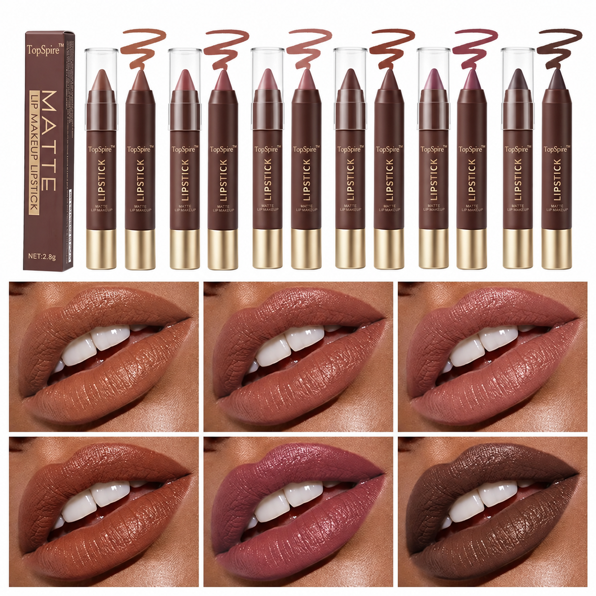 TopSpire™ Fit Colors Matte Lipliner and Moisturizing Lip Oil Cosmetic Set