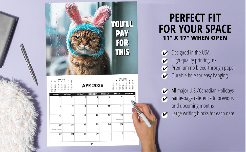 😾2026 Peed-Off Cats Calendar - Funny Cat Themed Gifts For Cat Lovers