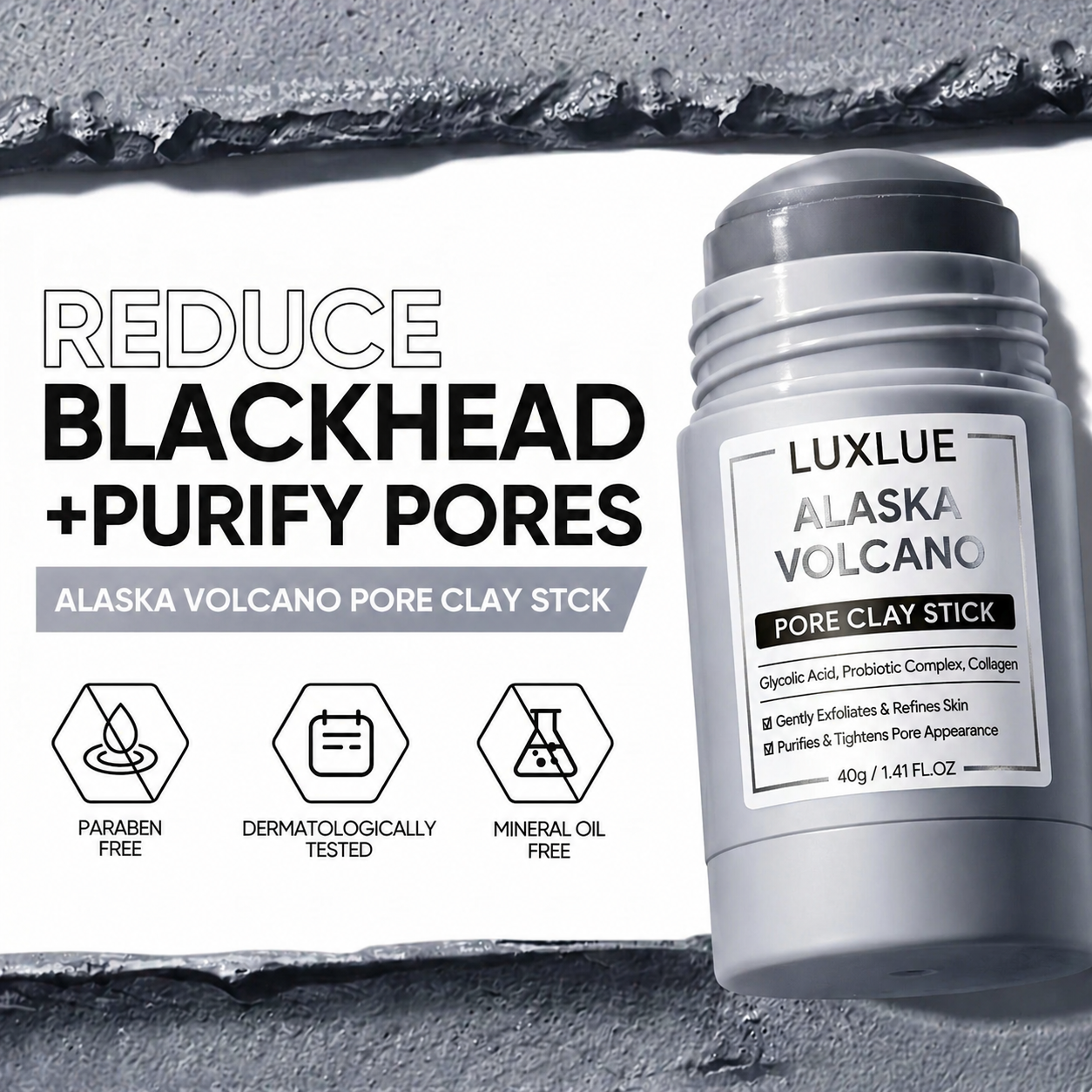 Luxlue Alaska Volcano Deep Cleansing Clay Mask