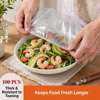 🔥LAST DAY SALE 49% OFF-100Pcs Medium Reusable Elastic Plastic Bowl Covers - Kitchen Bread Proofing