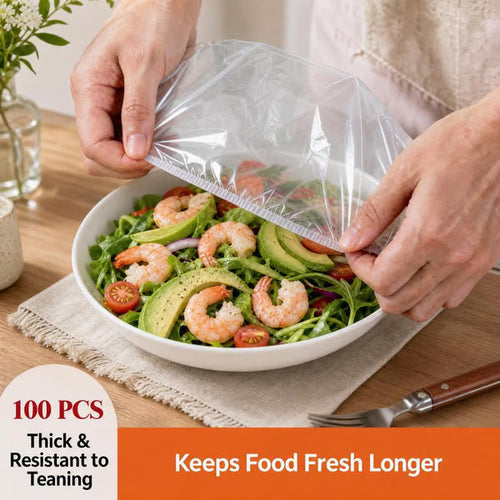 🔥LAST DAY SALE 49% OFF-100Pcs Medium Reusable Elastic Plastic Bowl Covers - Kitchen Bread Proofing