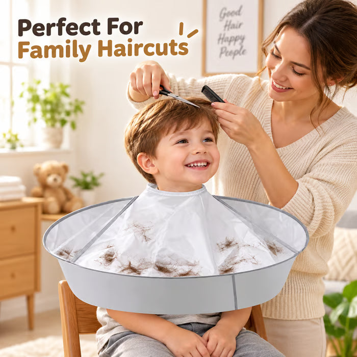 🔥Last Day 50% OFF - 💈Portable Hair Cutting Cape – 23.62" Wide Hair Catcher, Waterproof & Easy-Clean Design for Mess-Free Home Haircuts