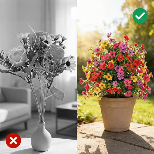 Artificial Violet for Outdoor Indoor Garden Home Decoration
