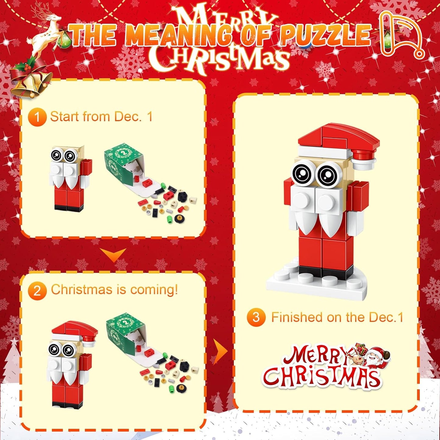 🏆#1 Best Seller💥Christmas 2025 Advent Calendar, 24 Days of Christmas Blocks