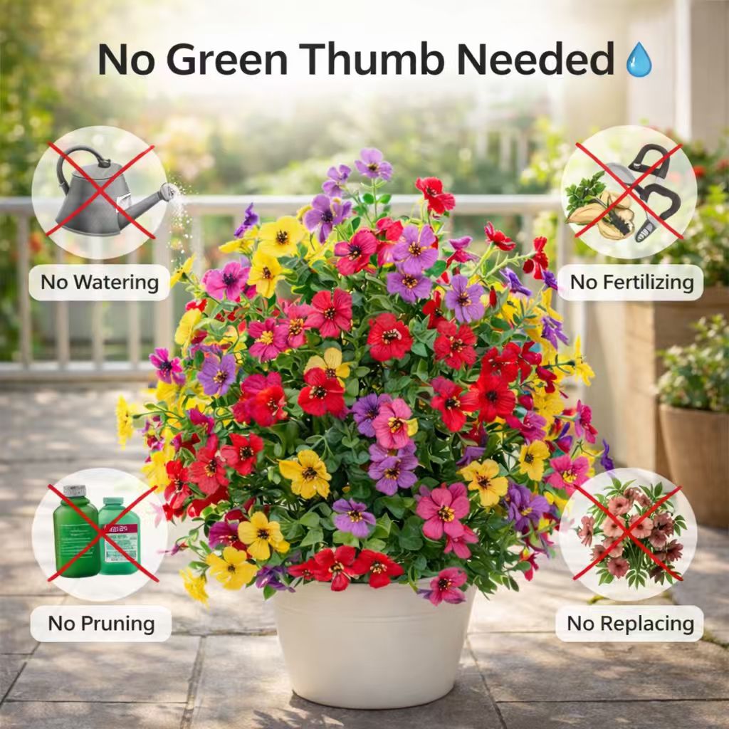 Artificial Violet for Outdoor Indoor Garden Home Decoration