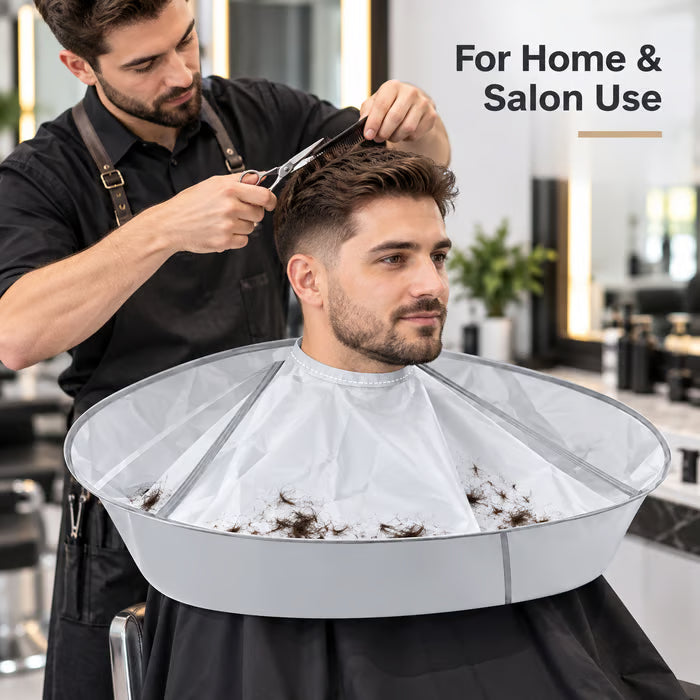 🔥Last Day 50% OFF - 💈Portable Hair Cutting Cape – 23.62" Wide Hair Catcher, Waterproof & Easy-Clean Design for Mess-Free Home Haircuts