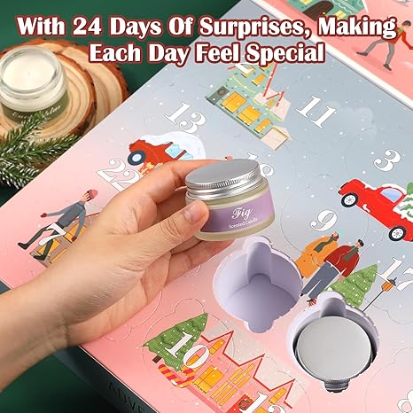 Advent Calendar 2025-24 Days of Christmas Countdown Scented Candles Gifts Set