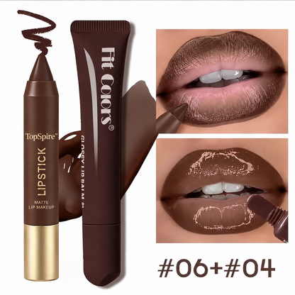 TopSpire™ Fit Colors Matte Lipliner and Moisturizing Lip Oil Cosmetic Set