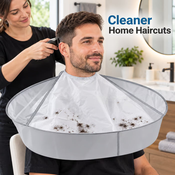 🔥Last Day 50% OFF - 💈Portable Hair Cutting Cape – 23.62" Wide Hair Catcher, Waterproof & Easy-Clean Design for Mess-Free Home Haircuts