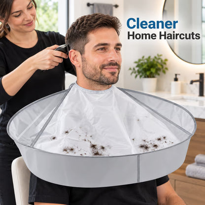 🔥Last Day 50% OFF - 💈Portable Hair Cutting Cape – 23.62" Wide Hair Catcher, Waterproof & Easy-Clean Design for Mess-Free Home Haircuts
