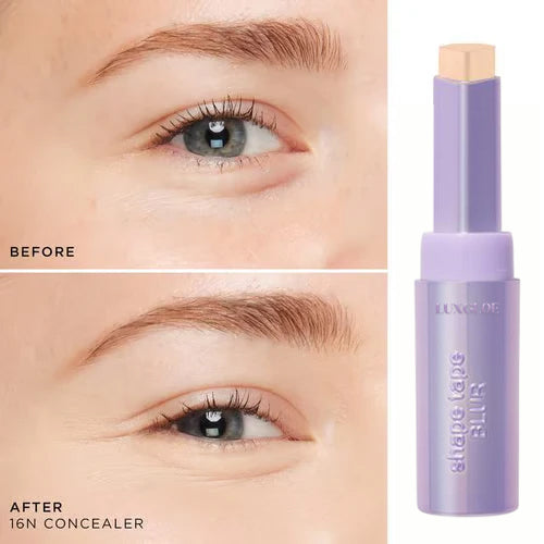 💜Luxgloe Shape Tape Concealer Duo – Brighten, Lift & Conceal + Free Pro Brush
