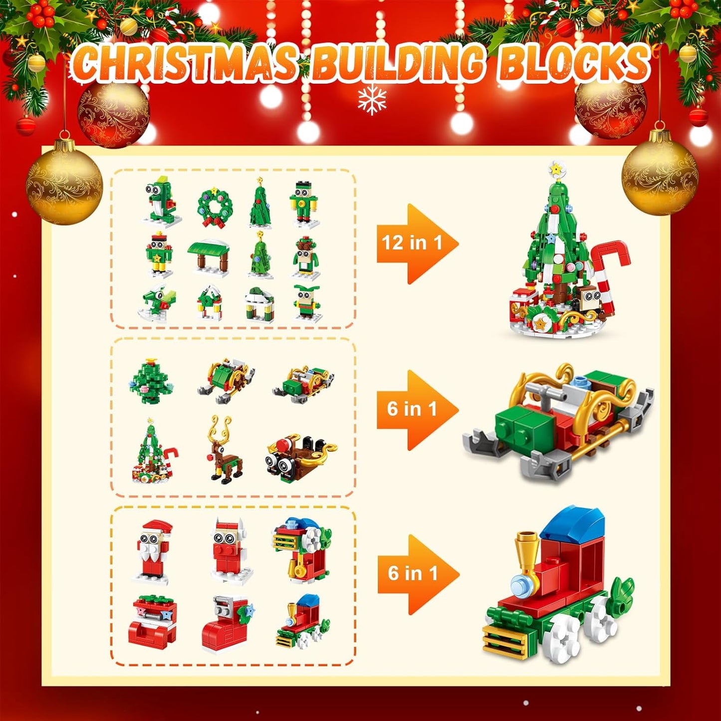 🏆#1 Best Seller💥Christmas 2025 Advent Calendar, 24 Days of Christmas Blocks