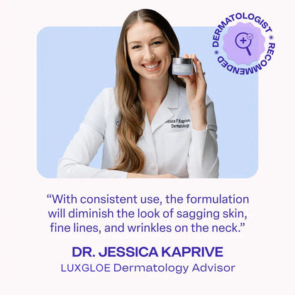Luxgloe Miracle Neck Cream: Erase "Turkey Neck" & "Tech Neck" Lines Visible Lift & Smoothness in 4 Weeks