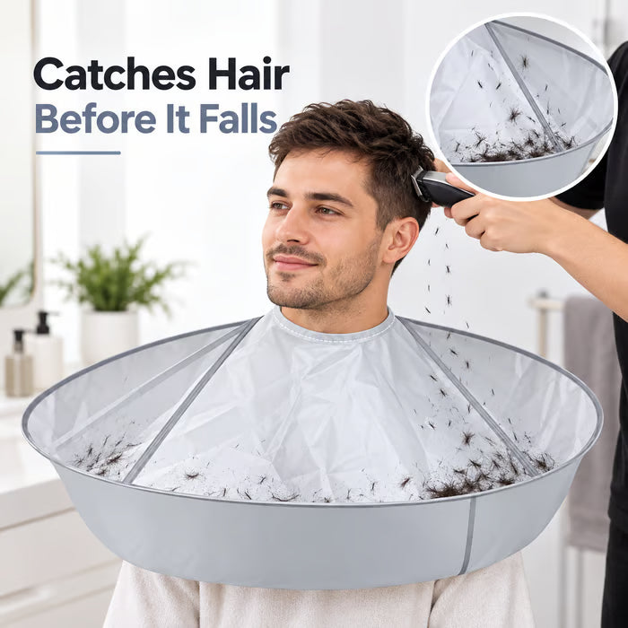 🔥Last Day 50% OFF - 💈Portable Hair Cutting Cape – 23.62" Wide Hair Catcher, Waterproof & Easy-Clean Design for Mess-Free Home Haircuts
