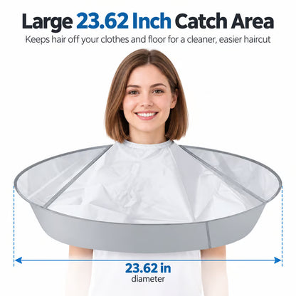 🔥Last Day 50% OFF - 💈Portable Hair Cutting Cape – 23.62" Wide Hair Catcher, Waterproof & Easy-Clean Design for Mess-Free Home Haircuts