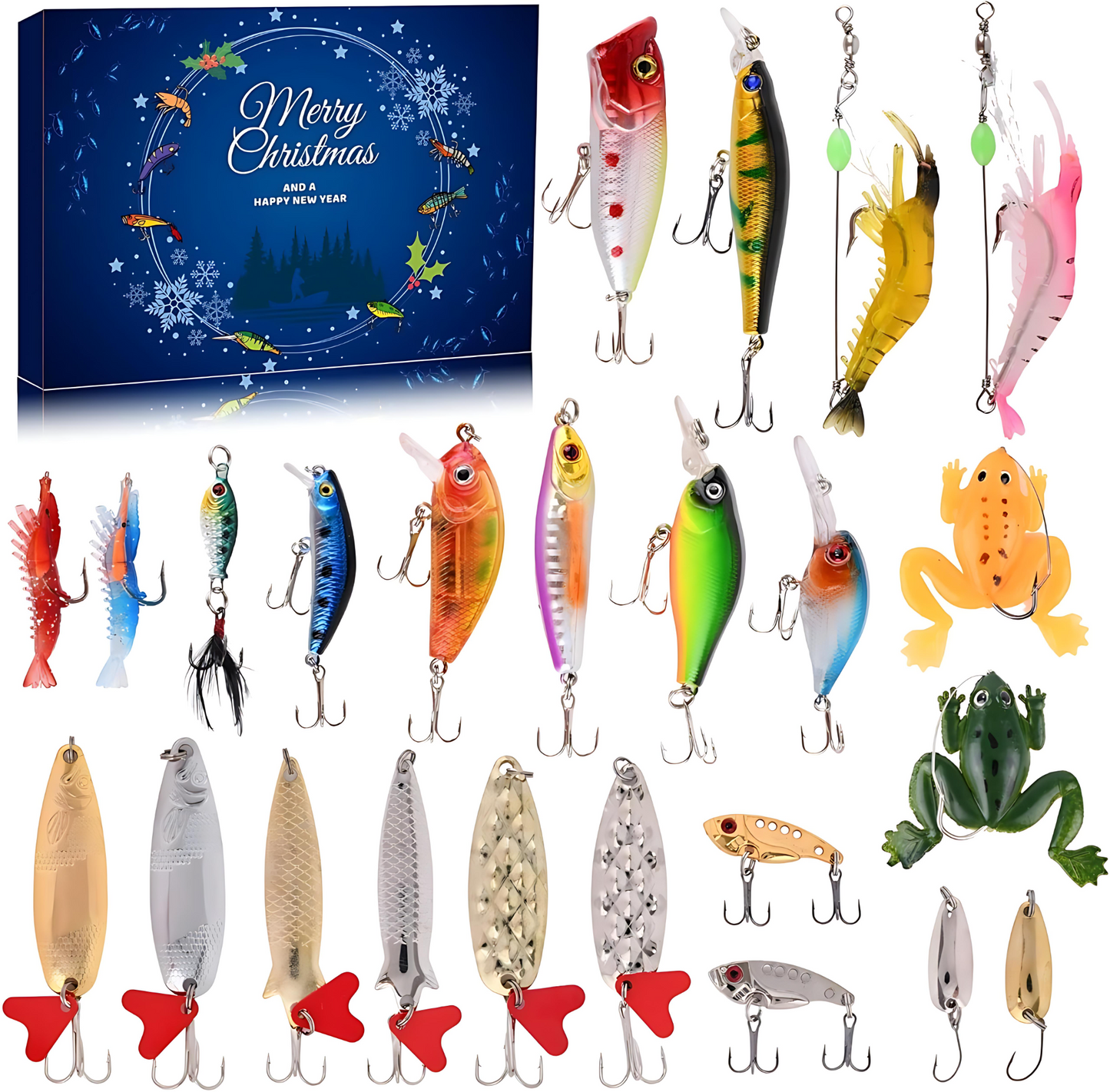 🔥 Buy 2+ Get Free shipping 🎣Merry Christmas Fishing Advent Calendar