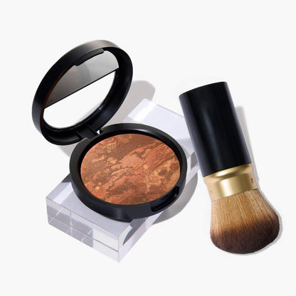 The Foundationals Kit: Natural Finish (2PC) - Powder Foundation & Makeup Brush - For Sensitive & Mature Skin
