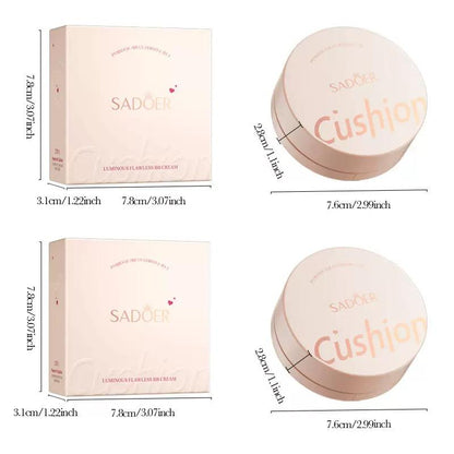 2in1 air cushion bb cream Double-layer concealer set suitable for full face, pink filler-type foundation - 24-hour long-lasting, high coverage matte texture, concealer, Korean-style foundation for creating a perfect makeup look