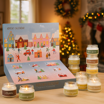 Advent Calendar 2025-24 Days of Christmas Countdown Scented Candles Gifts Set