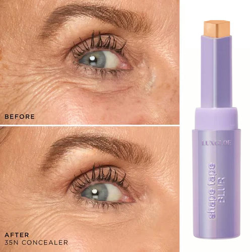 💜Luxgloe Shape Tape Concealer Duo – Brighten, Lift & Conceal + Free Pro Brush